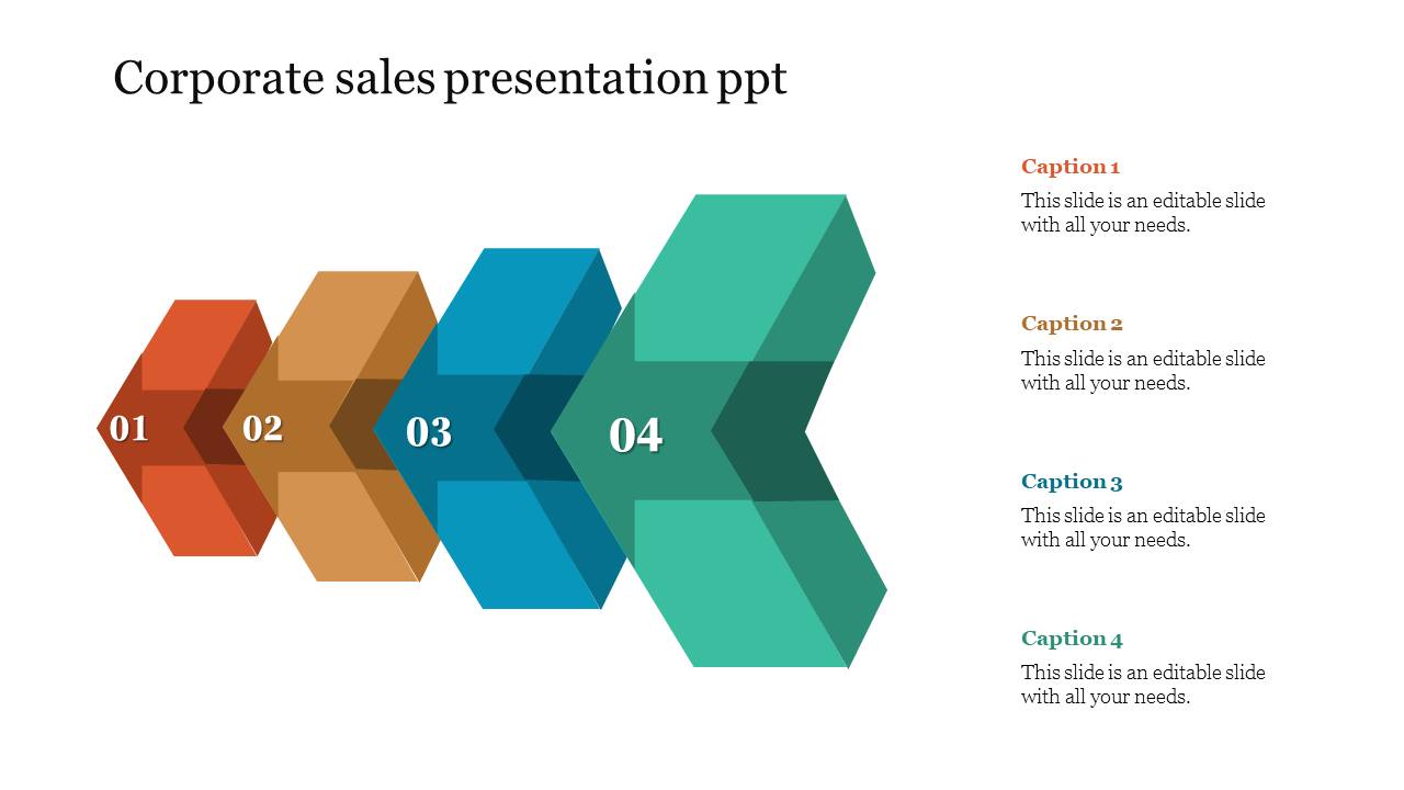 corporate sales presentation PPT - arrow model